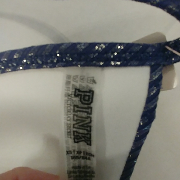 PINK Victoria's Secret Sparkly Blue Bikini ๐ Top - Picture 8 of 8